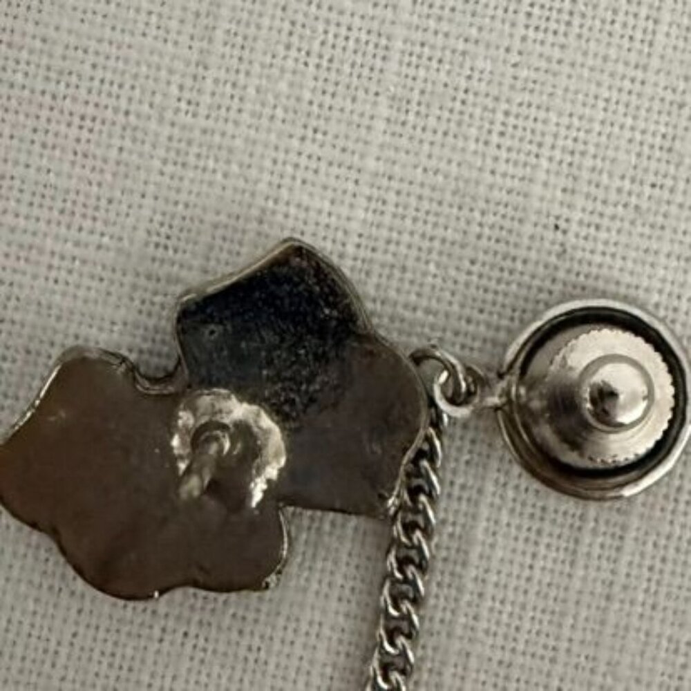 Vintage Theater Masks Tie Tack Pin .75in Silver Tone Drama Chain Toggle Bar - Picture 8 of 10